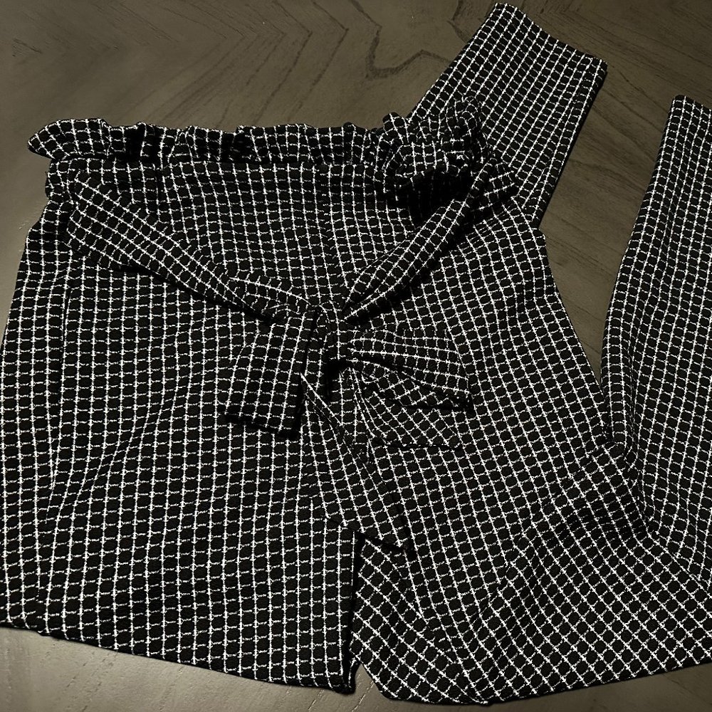 Paperbag Waist Plaid Dress Pants Size L (Tall) NWOT